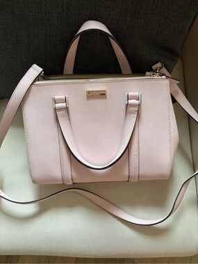 kate spade Pale Pink Saffiano Satchel with Crossbody Strap
